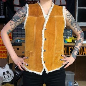 Vintage 1970’s Mustard Suede Sherpa Vest